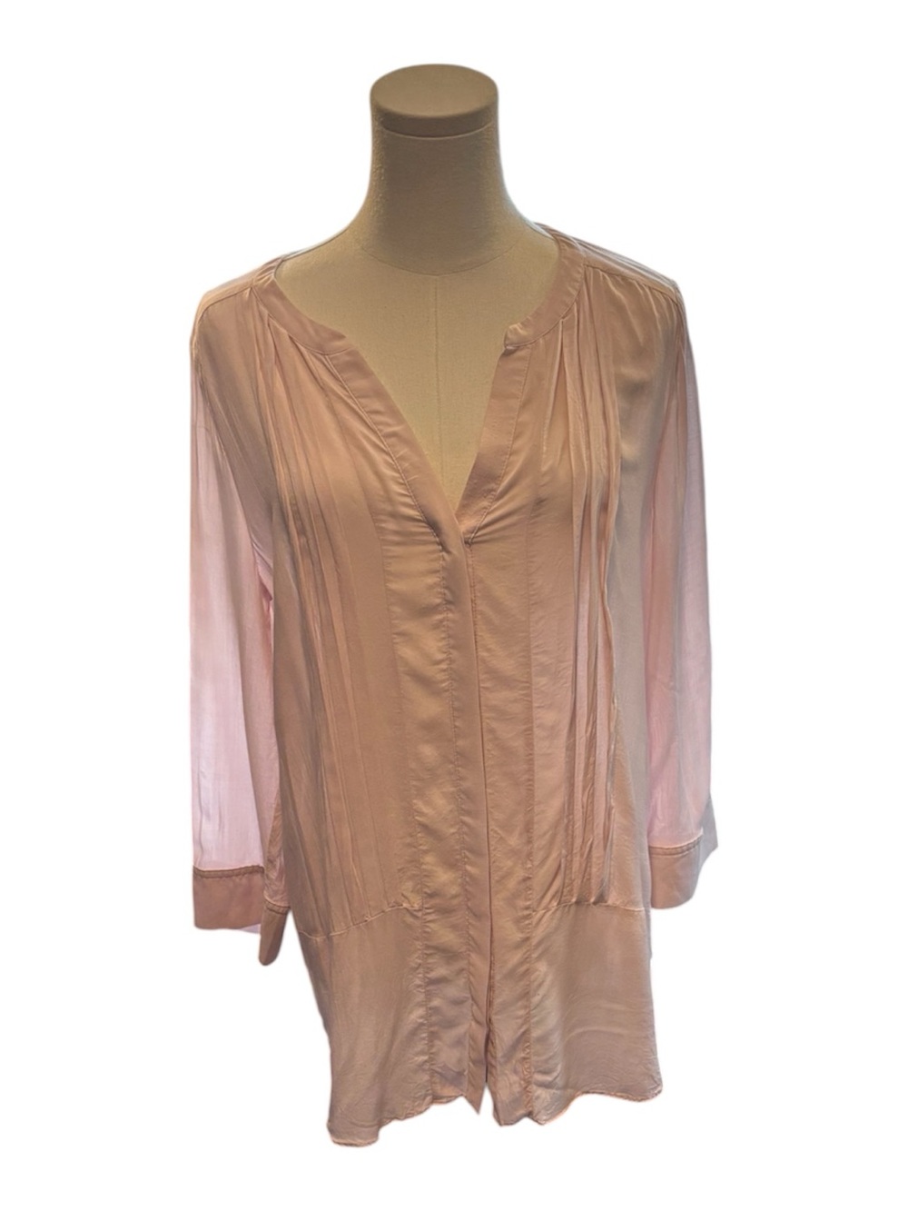 Anthropologie Maeve Blush Pink Rayon Tunic Blouse Size 10